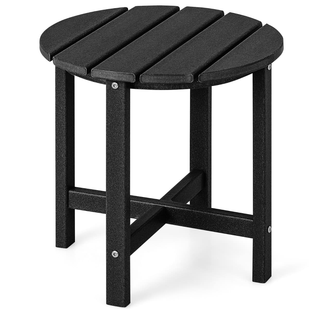 CostwayTable Basse de Jardin en HDPE Anti-UV Charge max.:100 KG Table d’Appoint Intérieur Extérieur Noir