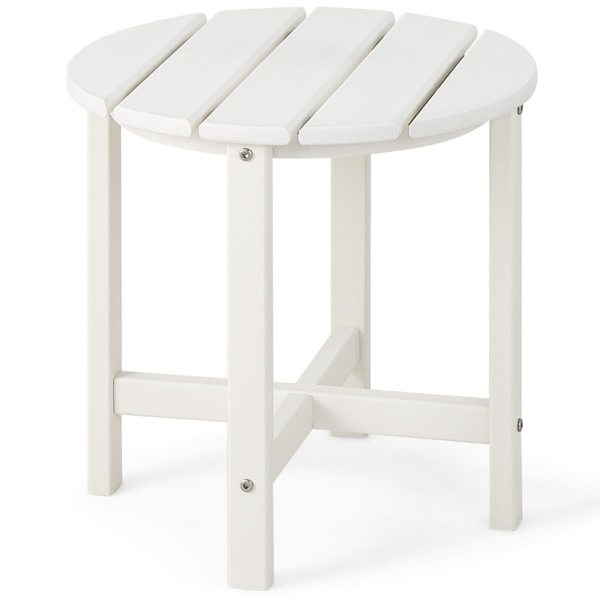 CostwayTable Basse de Jardin en HDPE Anti-UV Charge max.:100 KG Table d’Appoint Intérieur Extérieur Blanc