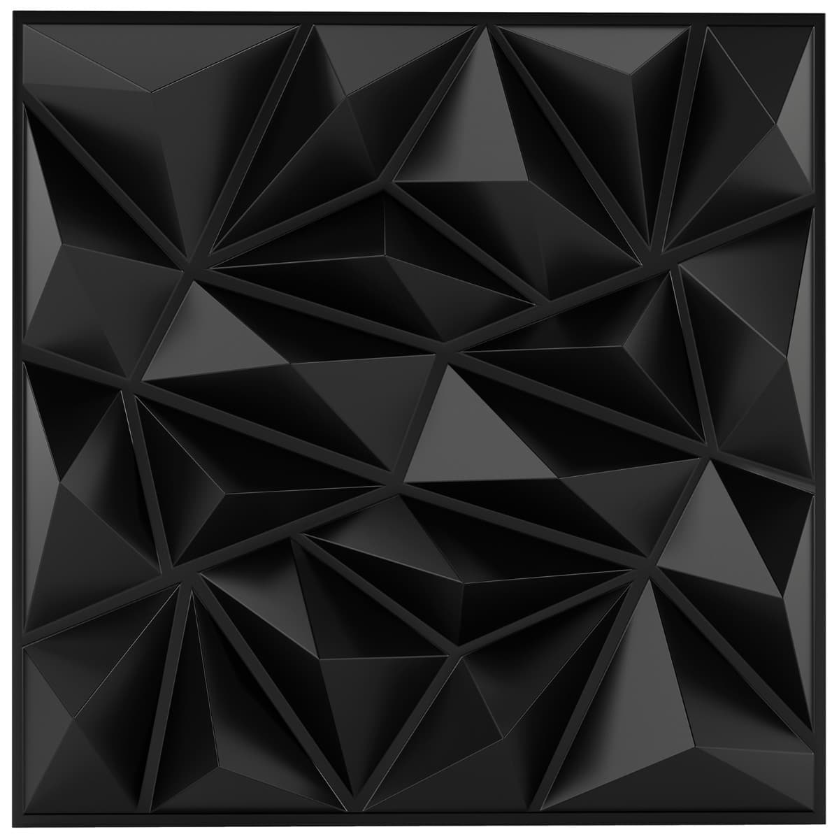 CostwayLot de 20 Panneaux Muraux 3D Carreaux Murs en PVC avec Motifs Décoratifs en Diamant pour Peinture Panneaux Carrés Autocollants pour 5㎡ Noir