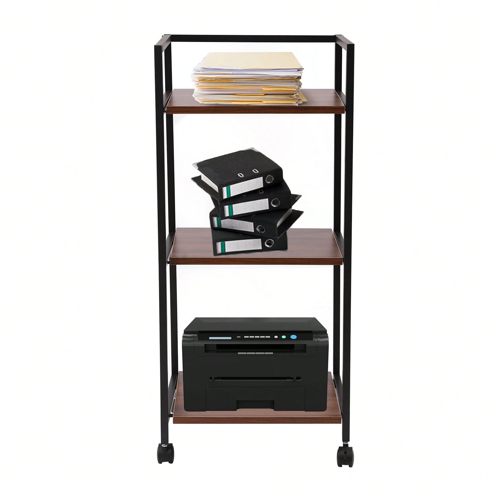 Table d'imprimante à 3 niveaux, chariot d'imprimante avec roues universelles pour bureau, maison, étude, cuisine, salon, fax, copieur, scanner 40 x