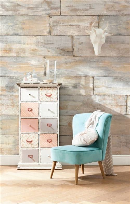 Papier Peint - Shabby Chic 368x248cm - Intissé,