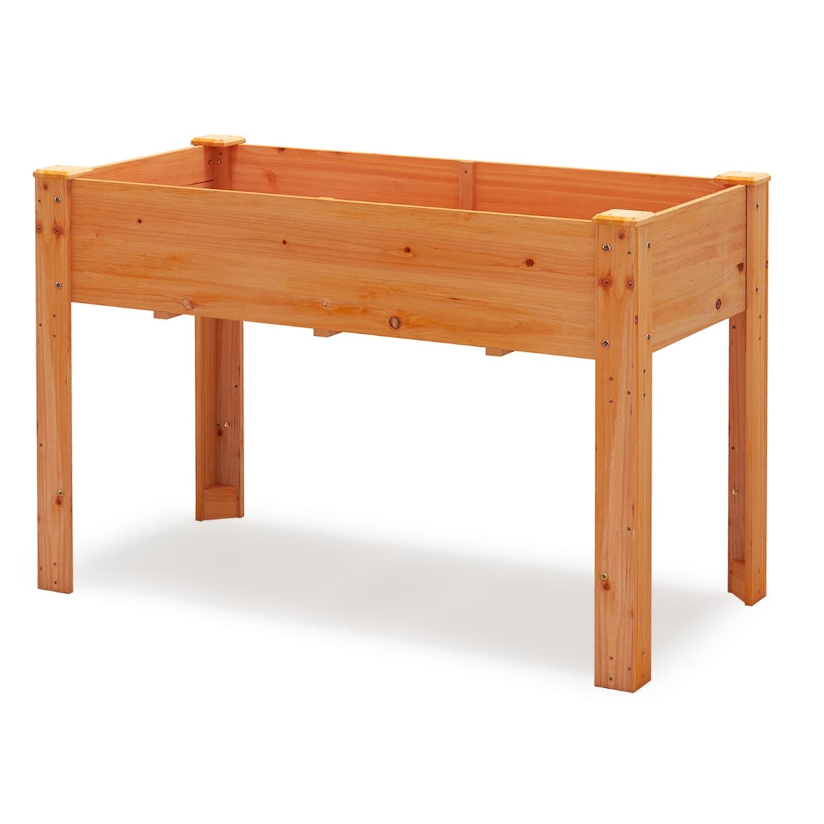 CostwayJardinière Surélevé en Bois avec Trou de Drainage Lit de Jardin avec Pieds Bac de Culture pour Plantes Fleurs Végétaux 120x60x82cm Marron